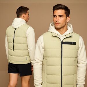 On Cloud Challenger Vest Mens Large Yellow Black Full Zip Running Athletic Sport